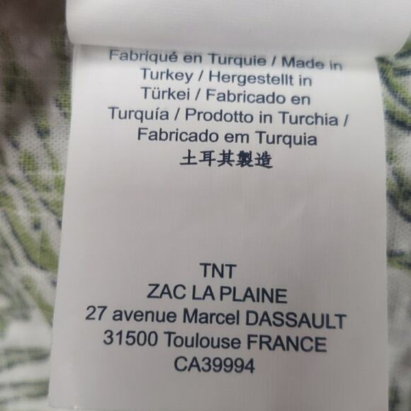 Serge Blanco Short Sleeve Shirt Botanical Print Men's Size XL Green NWT - Picture 9 of 12